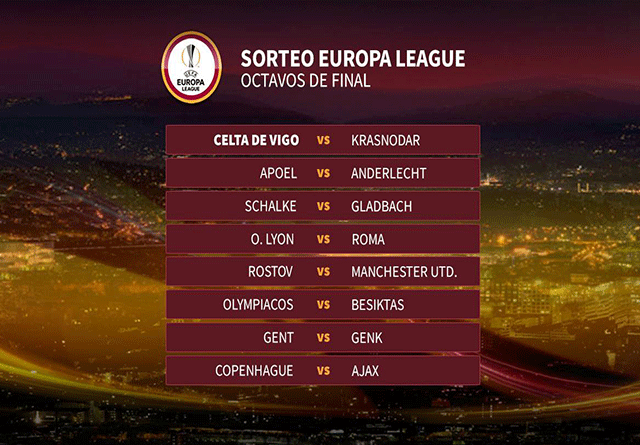Sorteados los octavos de final de la Europa League