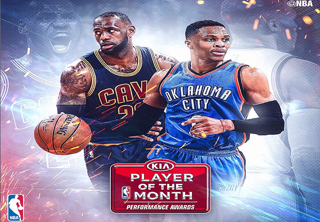 Lebron James y Russell Westbook jugadores del mes