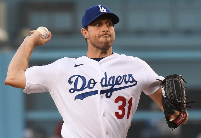 Max Scherzer lanzador abridor de los Dodgers de Los Ángeles