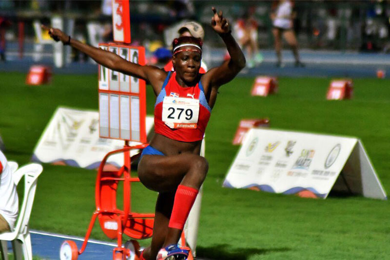 Ana José Timá, primer lugar salto triple Gran Premio Atletismo Brasil